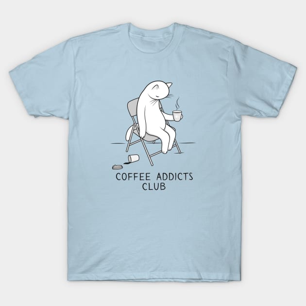 Join the White Cat at the coffee addicts club T-Shirt by runcatrun